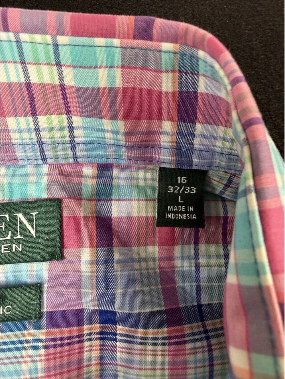 Lauren Ralph Lauren Men's L Regular Fit Plaid Stretch Button-Up Shirt